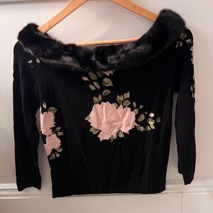 Blumarine Fur Collar Sweater